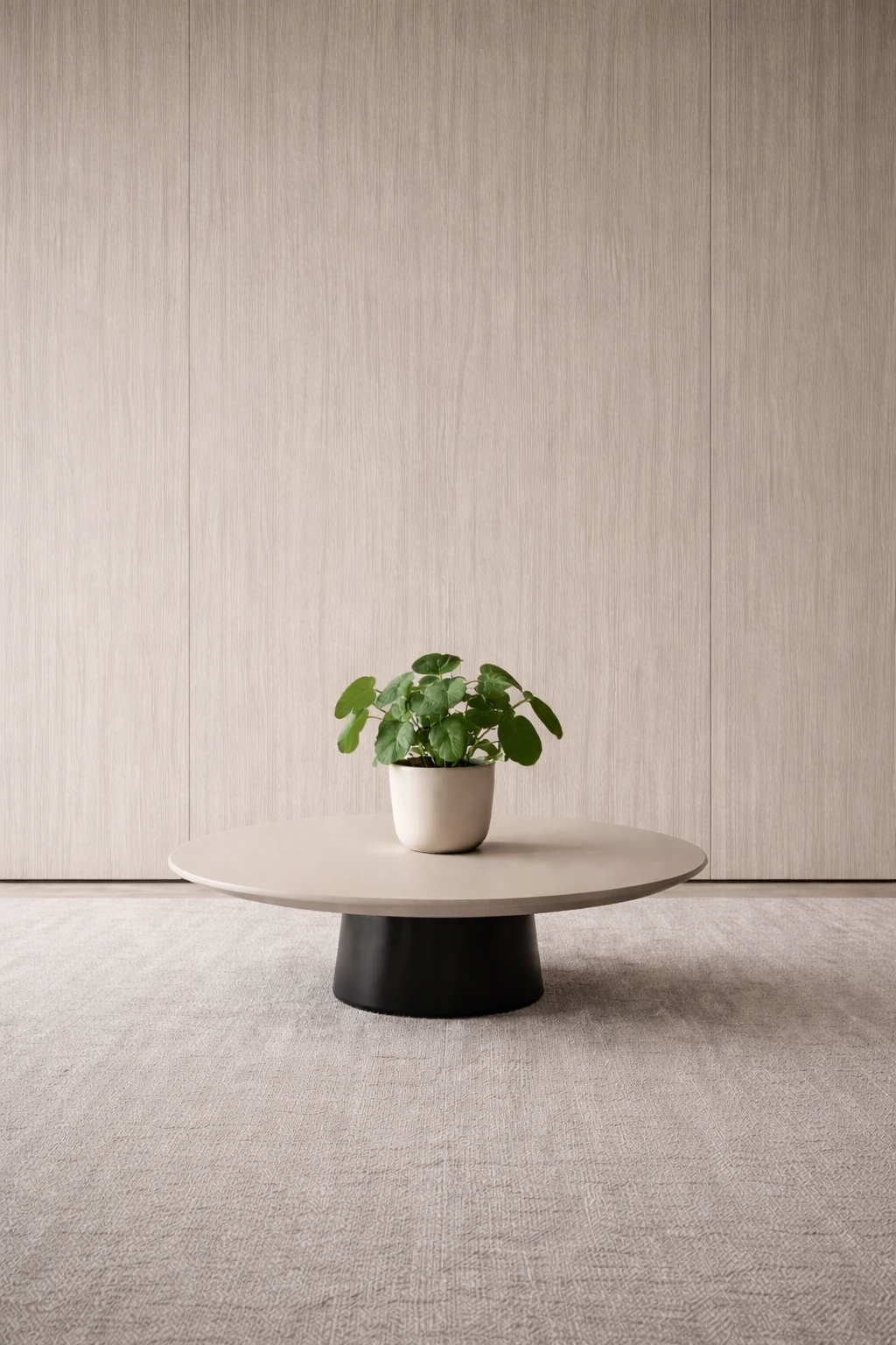 ambiente minimalista con pared revestida con flatt panel