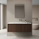 Mueble de Baño Strattos Nogal De 1200x480x419Mm con Tablero Matt Signature