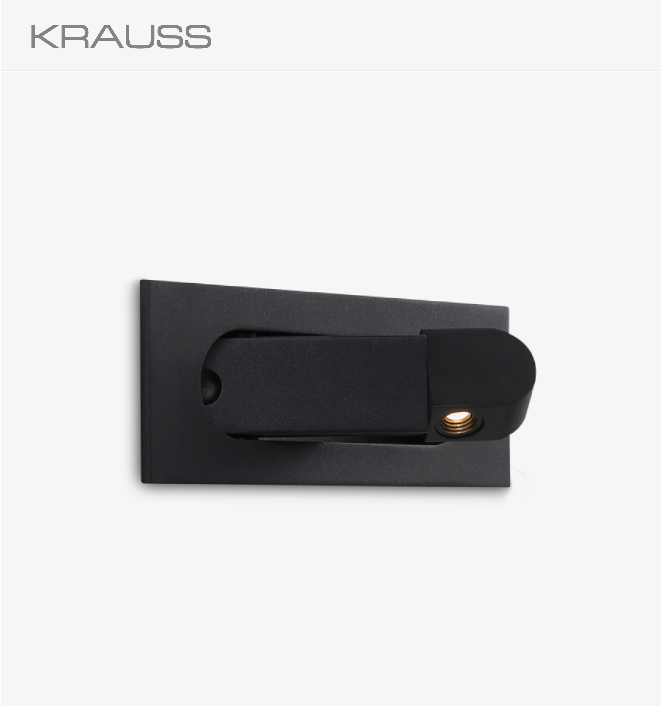 Cleo Aplique Interior Empotrado Led Dirigible Rectangular Negro, 210*80*72.5mm, 3000k, 3w, Ra>80 Krauss