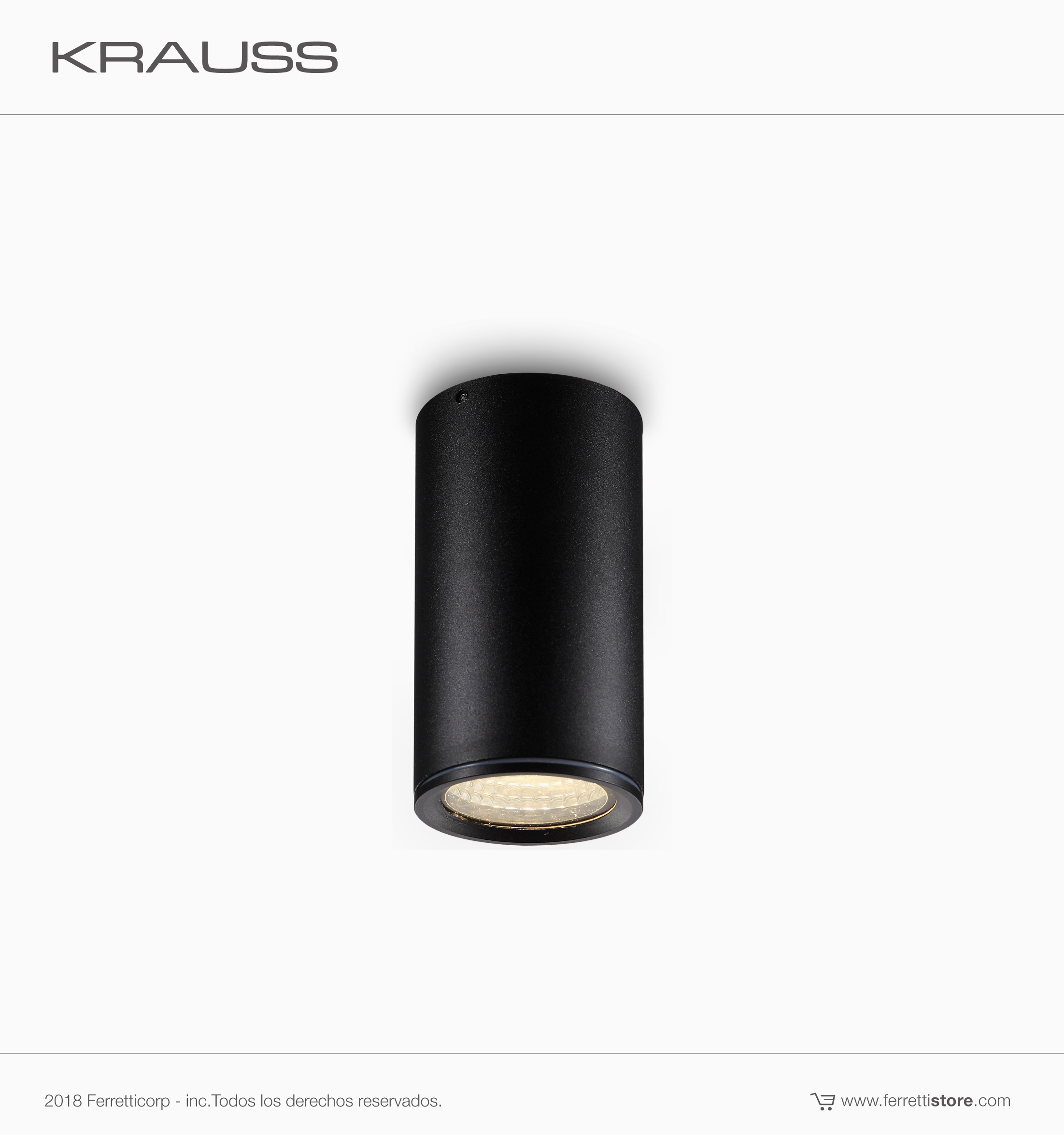 DROP-K390123 Drop Downlight Adosado Exterior Led Redondo Negro 60x115mm,3000k,5w,Ra>90 ,Krauss - Image 1