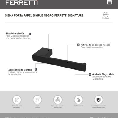 Siena porta papel de baño negro ferretti