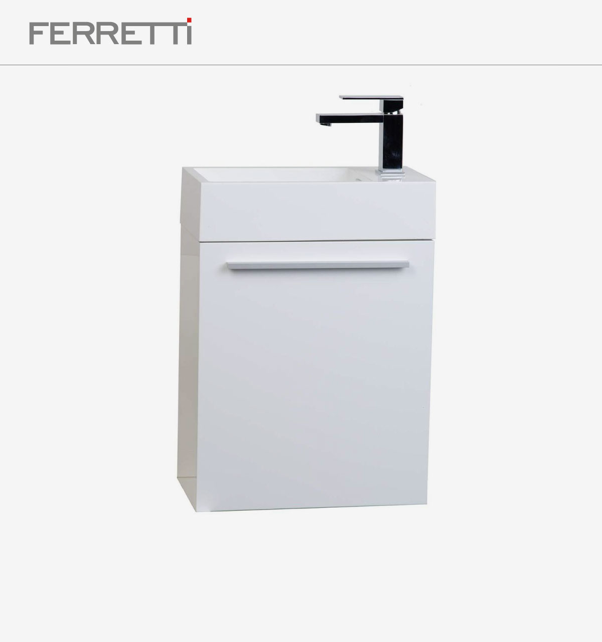 FA11948-WHI-MUEBLE-DE-BAÑO-FERRETTI-HOLLAND-BLANCO-454x256x520-C-LAVATORIO-BLANCO-460x262x140-1 MUEBLE DE BAÑO FERRETTI HOLLAND BLANCO DE 454*256*520 C/ LAVATORIO BLANCO 460*262*140 OBS. DESAGUE PUSH CROMO