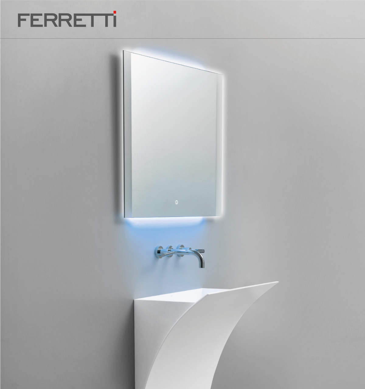 Espejo Stixx con luz led de color blanco y azul con encendido touch 90x70cm 1 Espejo Stixx con luz led de color blanco y azul con encendido touch 90x70cm