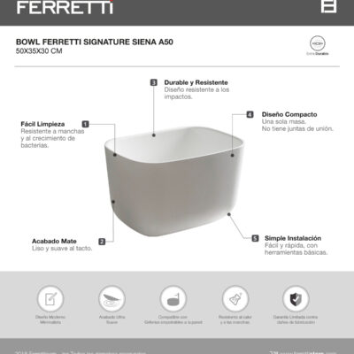 Siena A50 Bowl Matt Signature 50x40x30cm