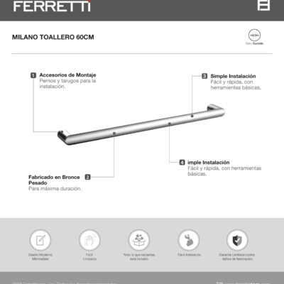 Toallero 60cm Milano Plus