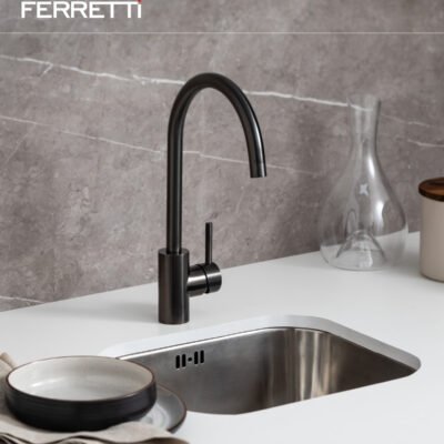 Holland Plus empotrable con rebose de 1 poza 38x33x18cm Pico Giratorio al Mueble