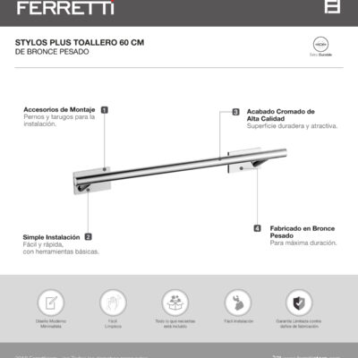 Toallero Stylos 60 cm Plus