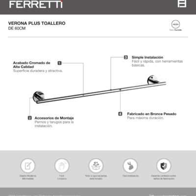 Toallero de 60 cm Verona Plus