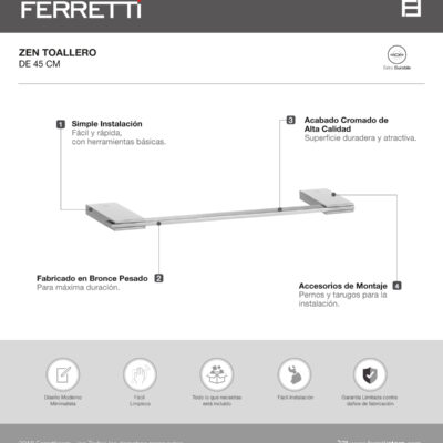 Toallero de 45cm Zen