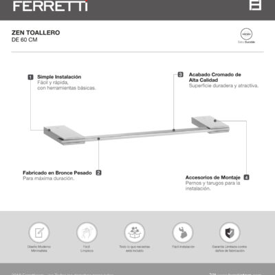 Toallero de 60cm Zen