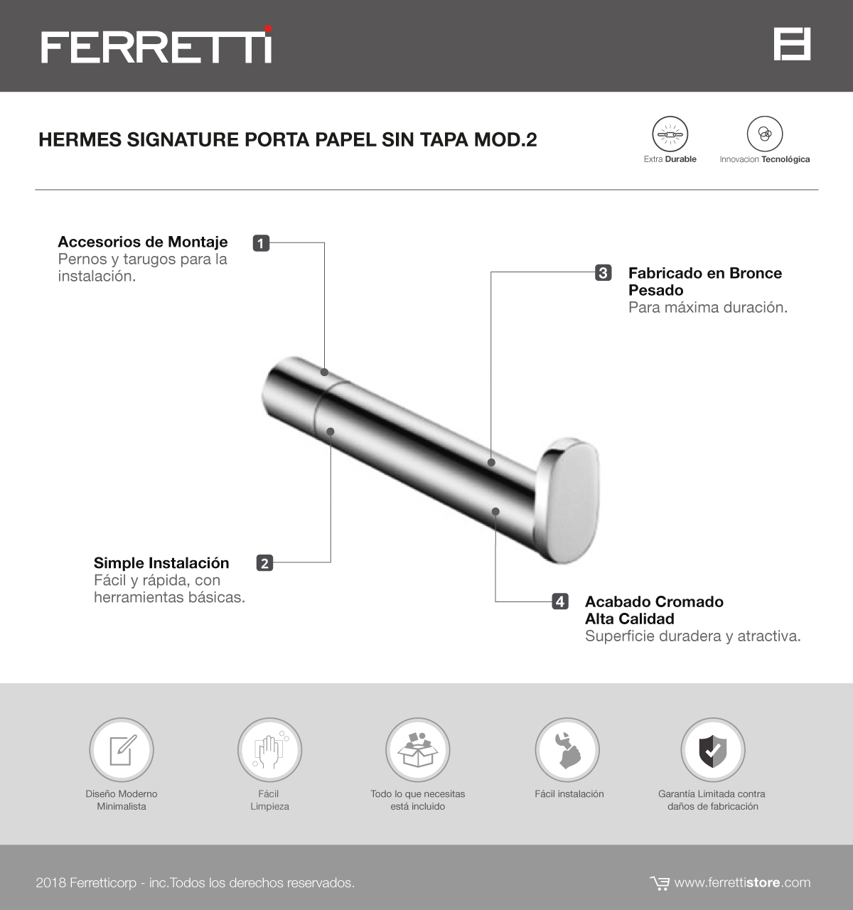 Porta Papel Hermes Signature sin Tapa Mod.2