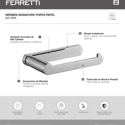 Porta Papel sin Tapa Hermes Signature