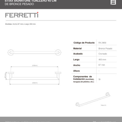 Toallero 450 mm Stixx Signature