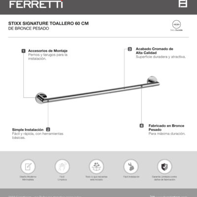 Toallero 600 mm Stixx signature