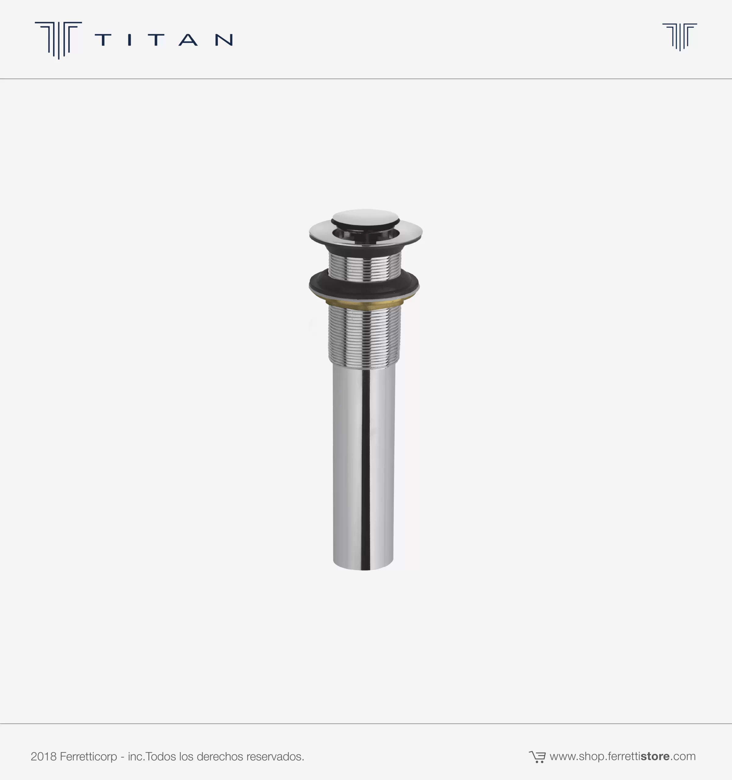 FA2604-1 Desagüe Push Up Titan Helios s/Rebose Satinado - Image 1