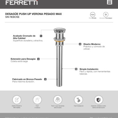 Desagüe Push Up Verona Pesado Max sin rebose