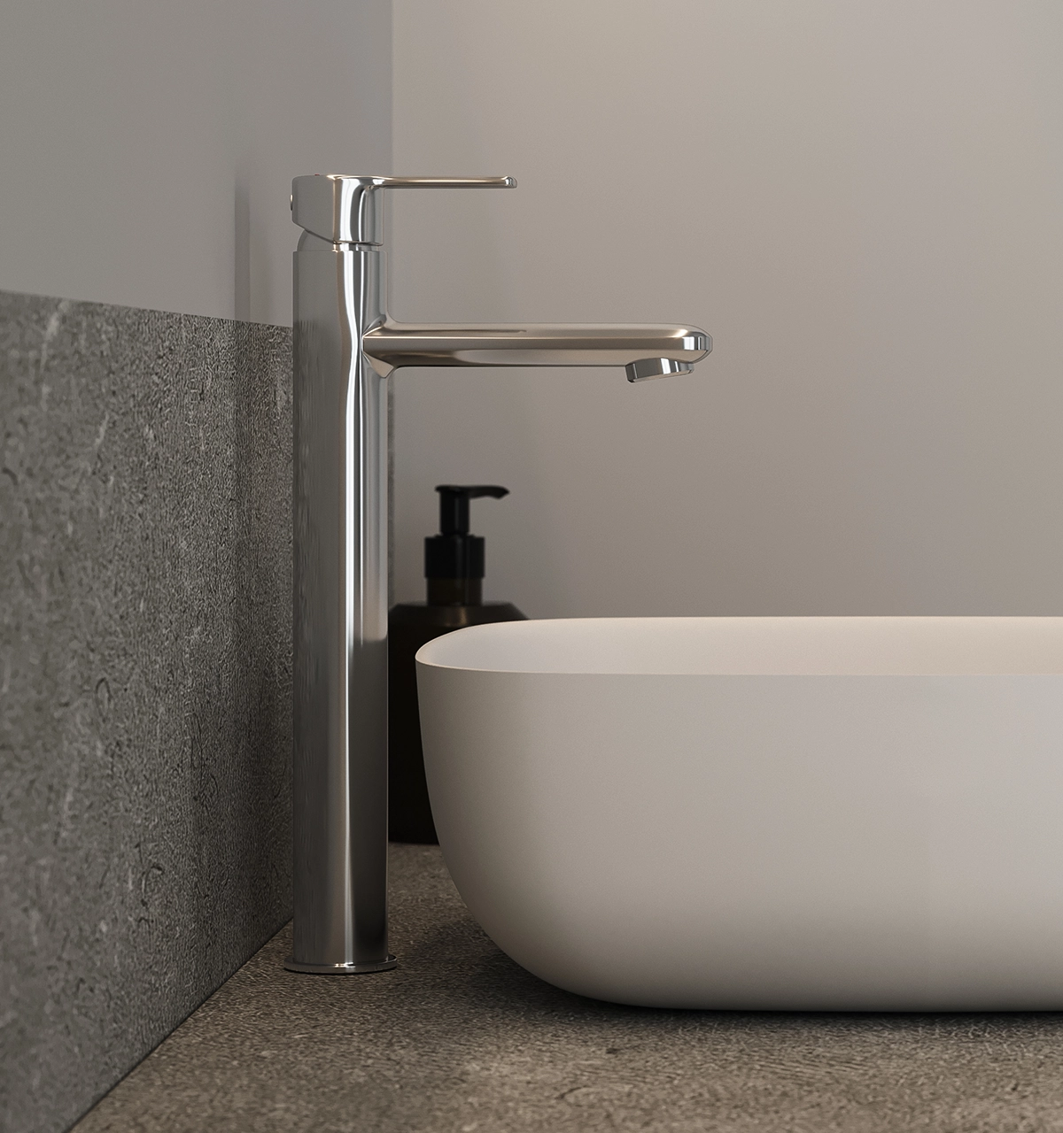 Grifería Milano Plus Monocomando Lavatorio Alto al Mueble