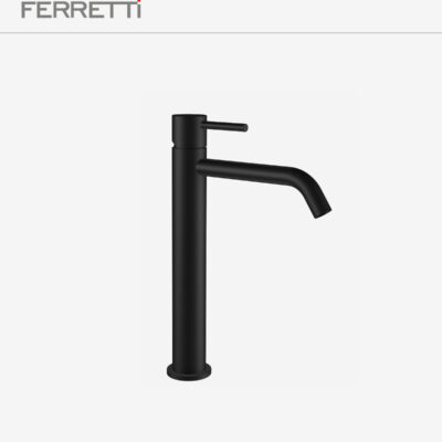 Griferia monocomando redonda negra holland Alta al mueble Ferretti