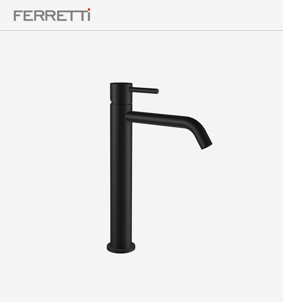FA7914-1-HOLLAND-MAX-LAVATORIO-ALTO-NEGRO-FERRETTI Griferia monocomando redonda negra holland Alta al mueble Ferretti