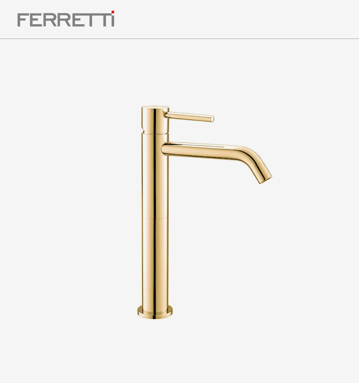 Griferia monocomando redonda dorada holland Alta al mueble Ferretti