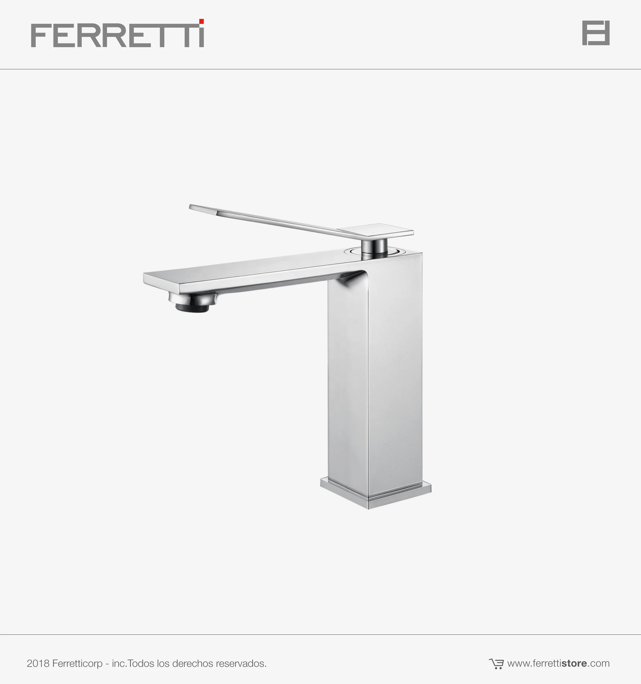 FA7960-0 Grifería Vulcano Lavatorio Bajo Al Mueble Ferretti - Image 1