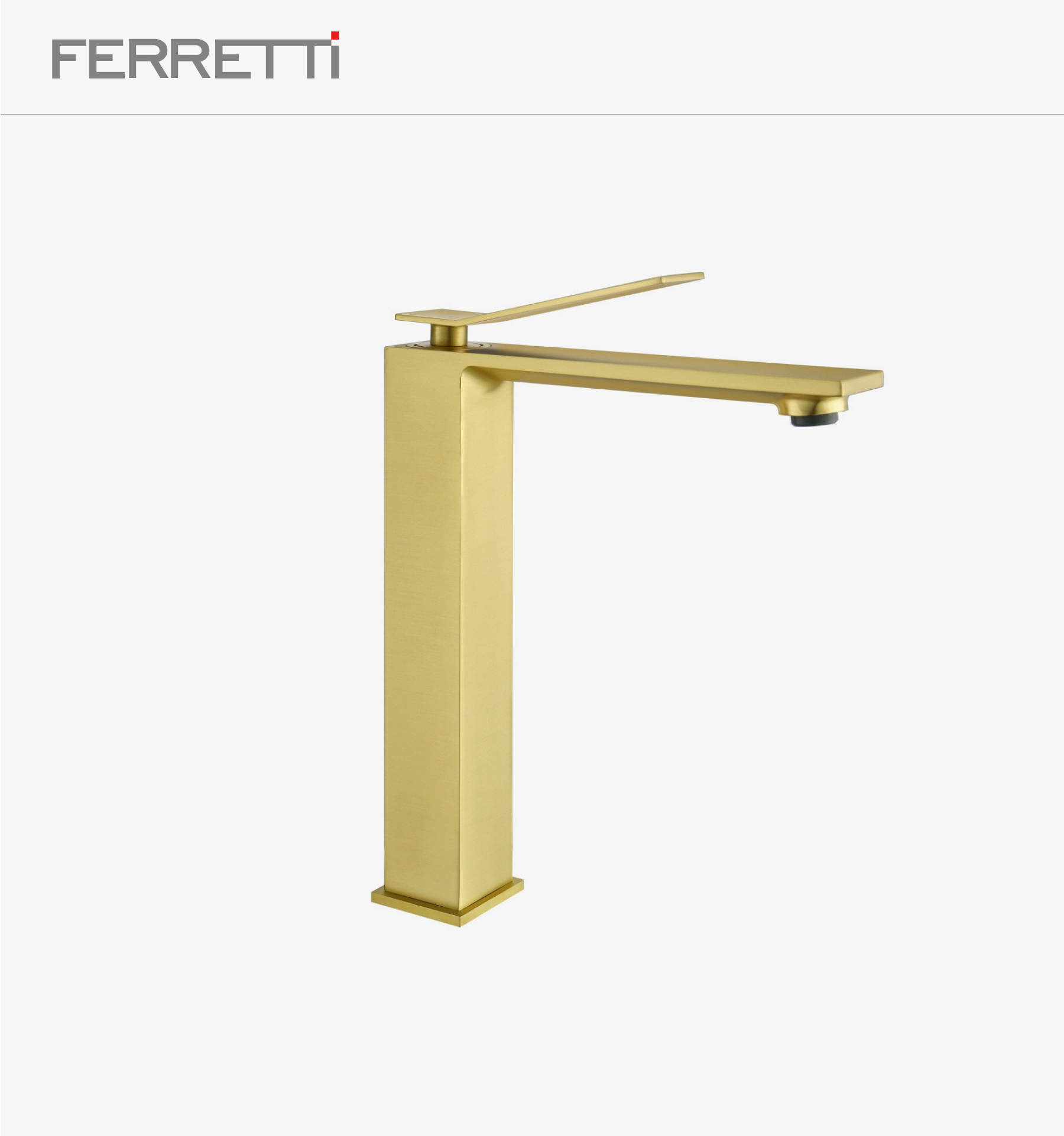 Grifería Vulcano Lavatorio Alto Dorado Mate Al Mueble Ferretti