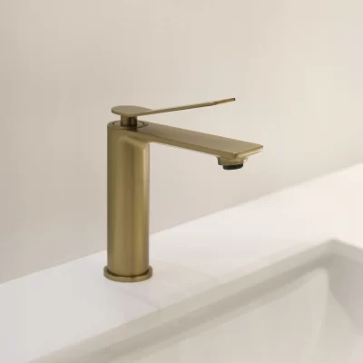 Grifería Atenea Lavatorio Bajo Dorado Mate Al Mueble Ferretti
