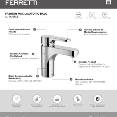 Fashion Max Lavatorio Bajo al Mueble