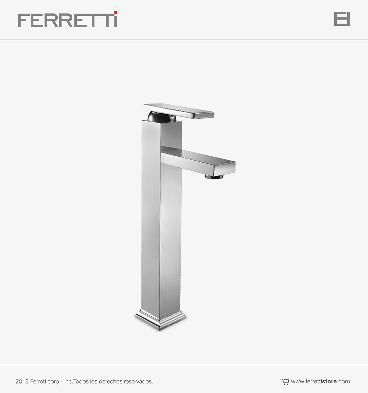 FA8321-1 Grifería Qbix Max Monocomando Pico Alto Lavatorio al Mueble - Image 1