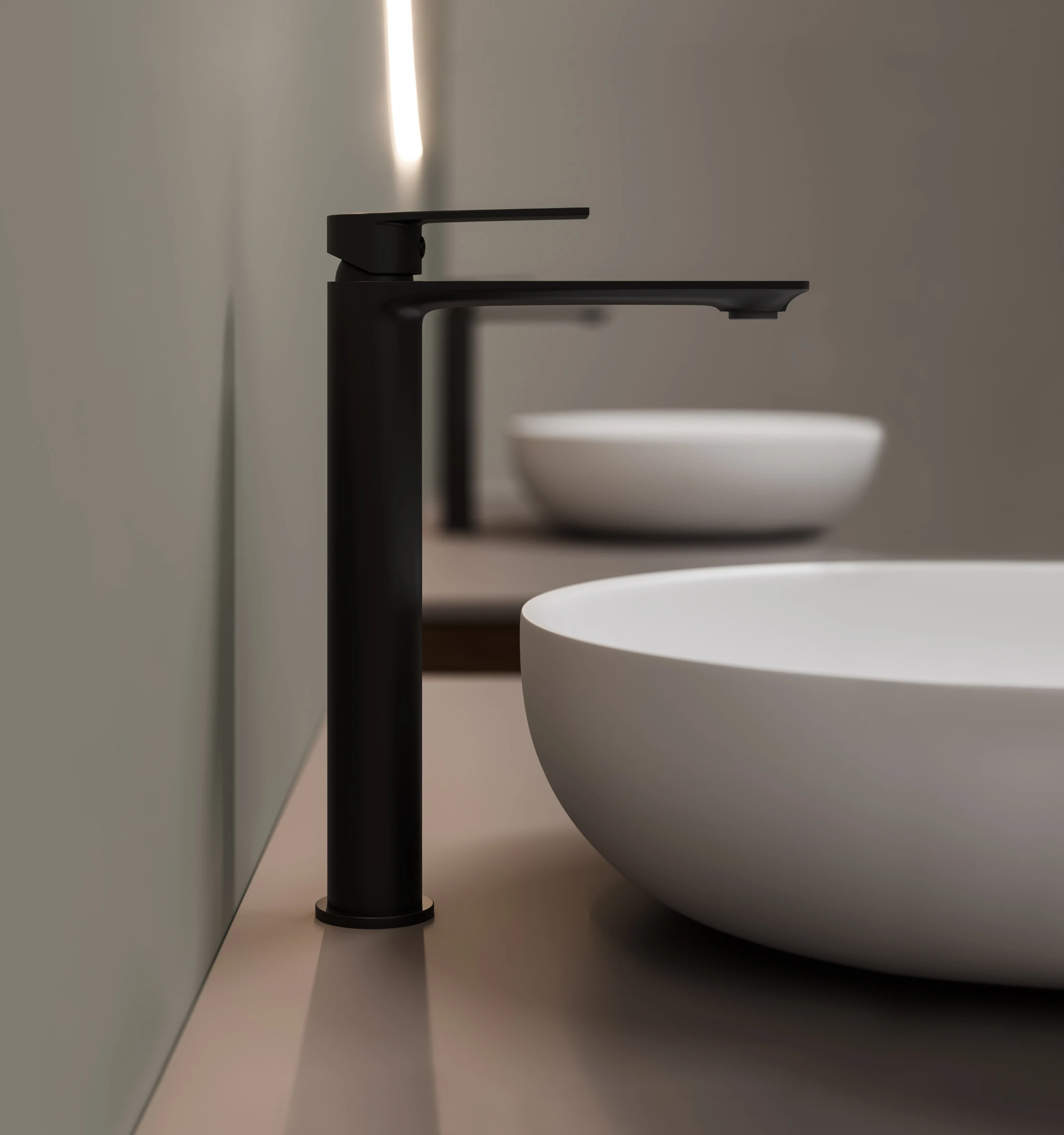 FA8551-2.2 Grifería Nexus Lavatorio Negro Alto Al Mueble Ferretti - Image 1
