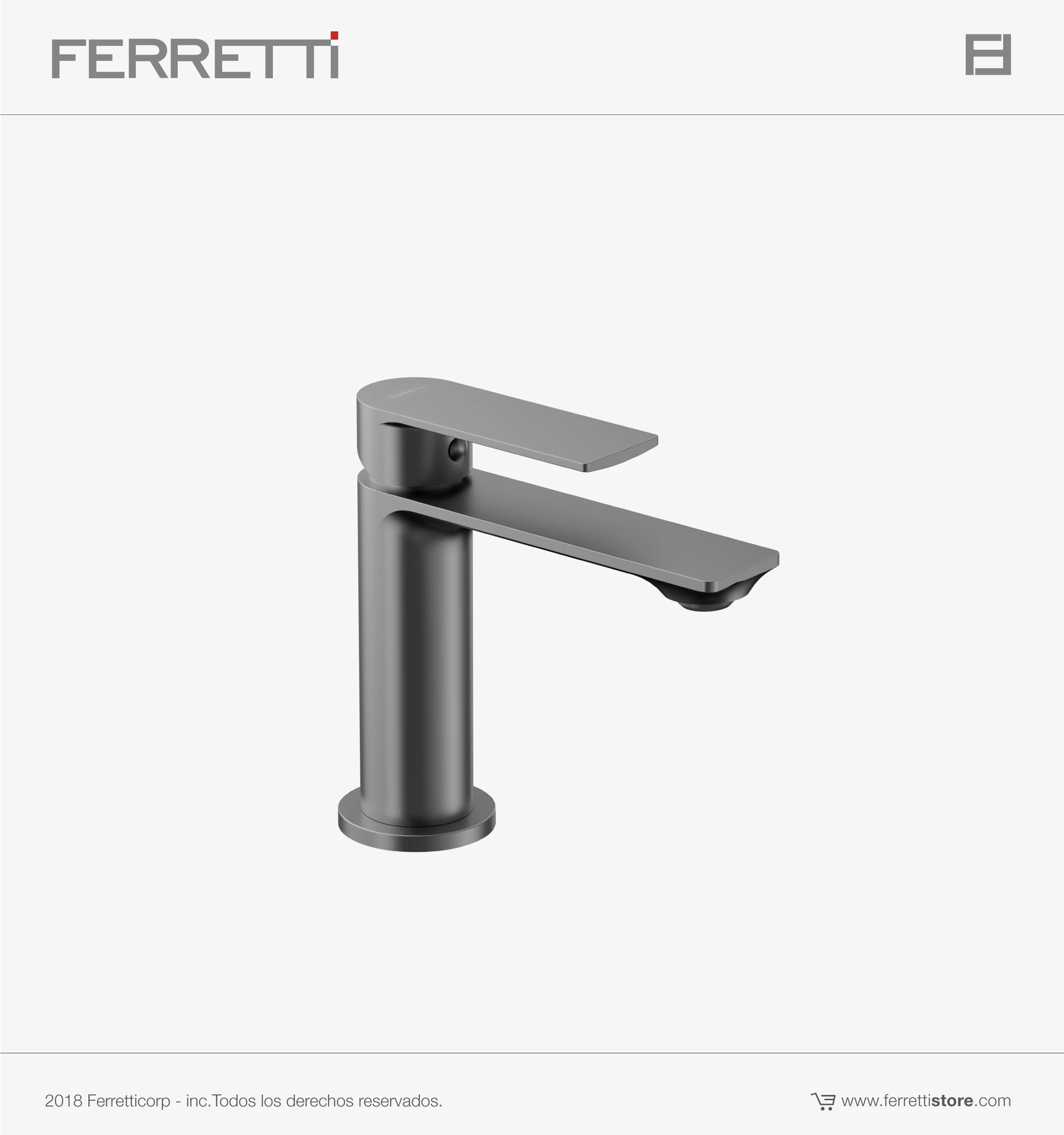 FA8565-0 Grifería Nexus Lavatorio Titanio Bajo Al Mueble Ferretti - Image 1