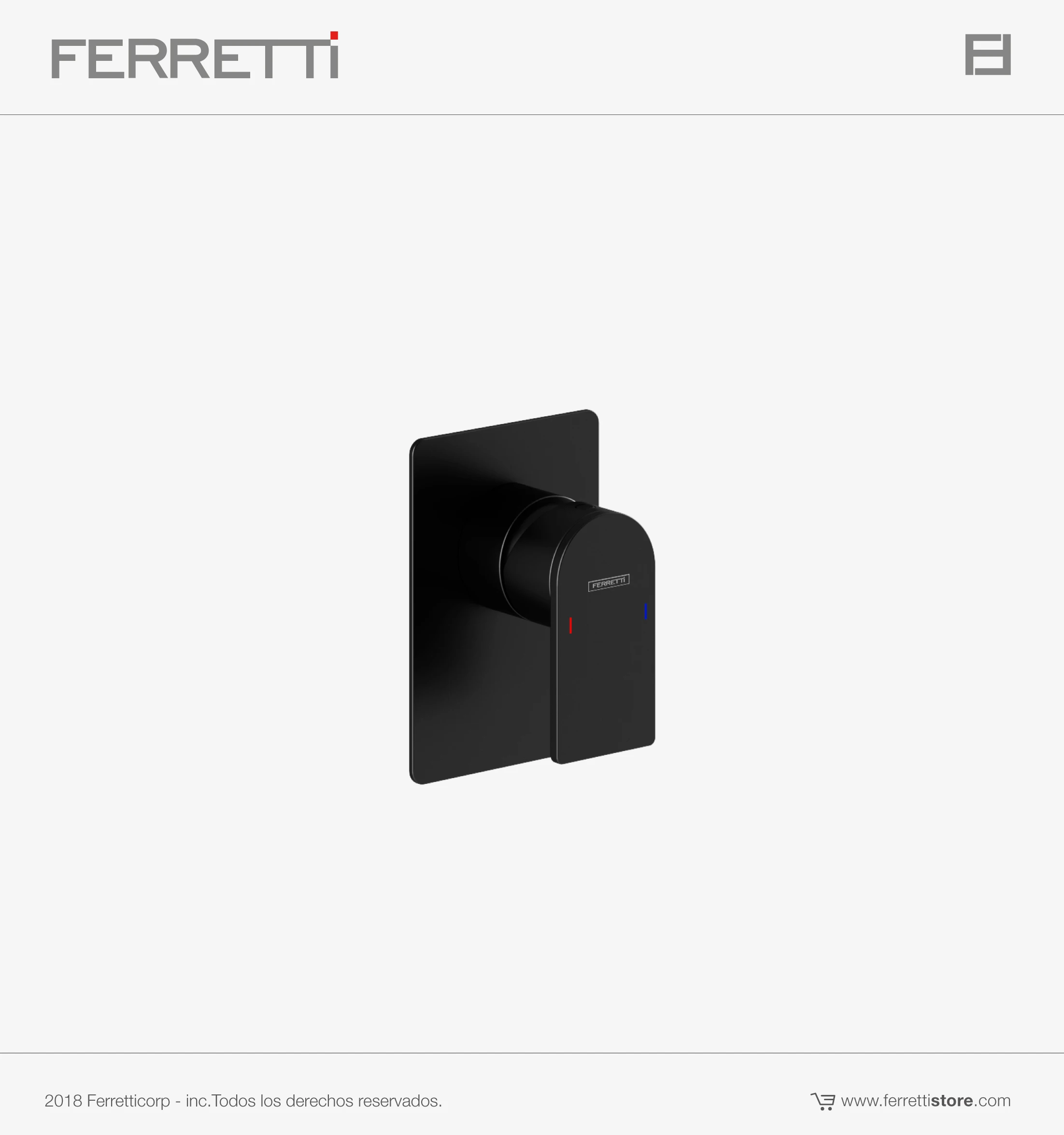 FA8606-0 Alpha Ducha Monocomando Negra Ferretti - Image 1