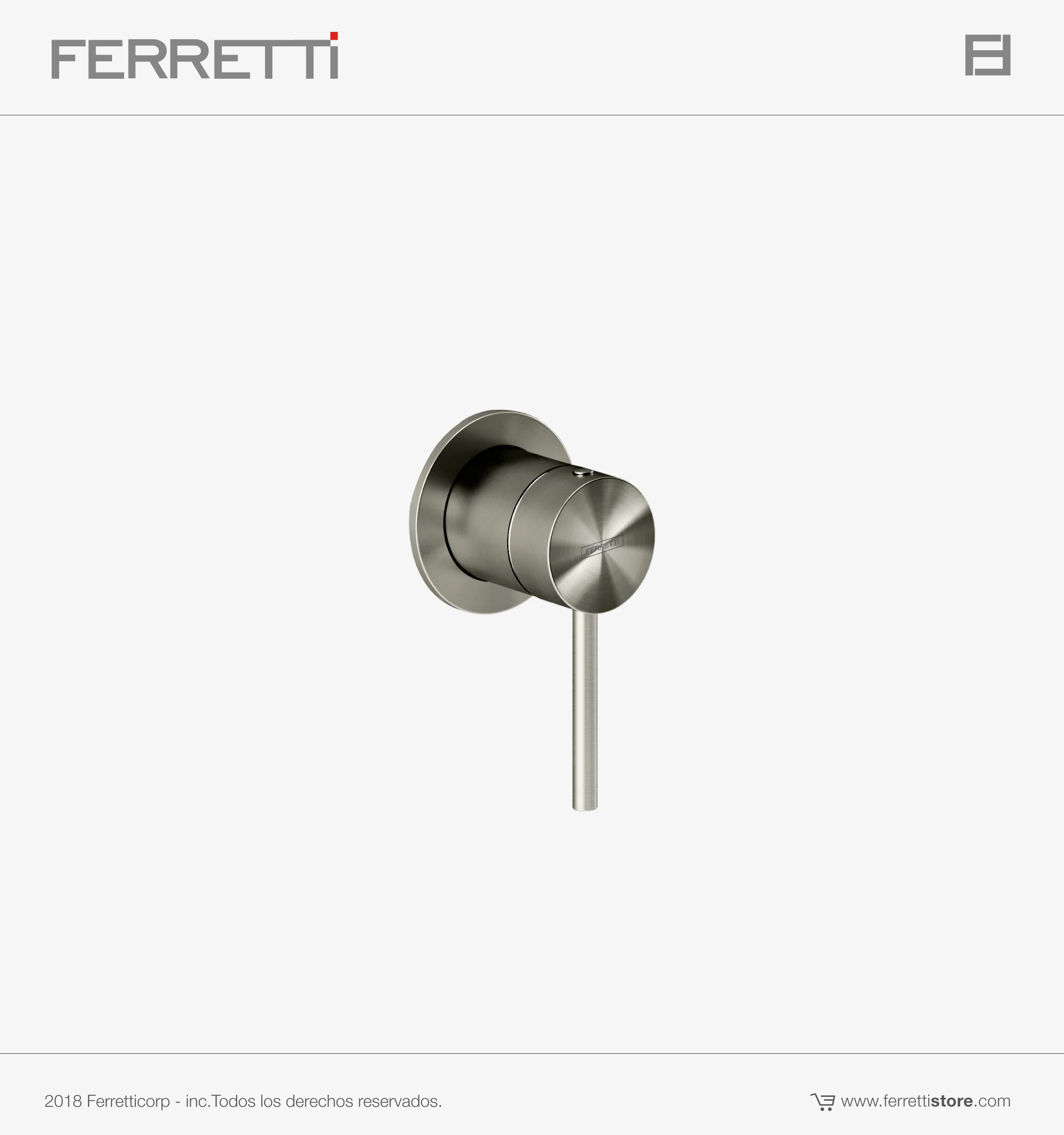 Zero Monocomando de Ducha de Acero Inox Ferretti