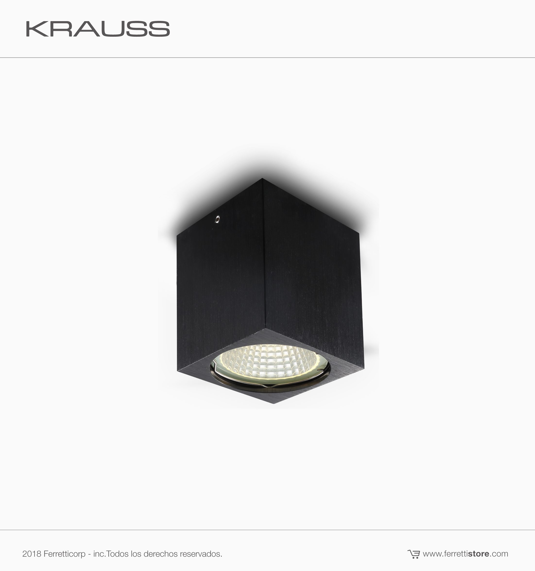 FOXXY-K400123 Foxxy Downlight Adosado Led Cuadrado Negro 60*60*80mm, 3000k, 5w, Ra>90, Krauss - Image 1