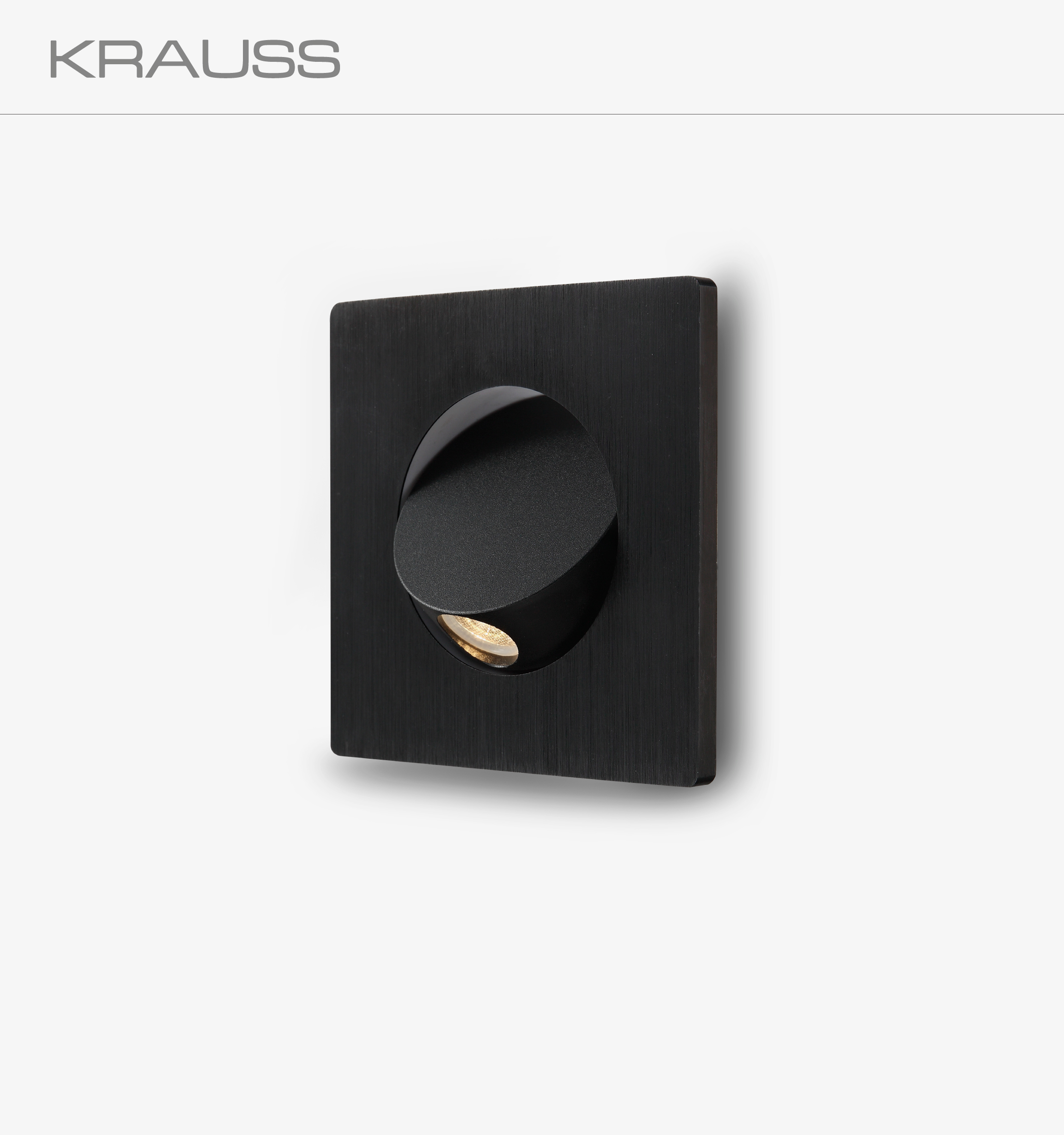 Gia Aplique Interior Empotrado Led Dirigible Cuadrado Negro, 110*110*60mm, 3000k, 3w, Ra>80 Krauss