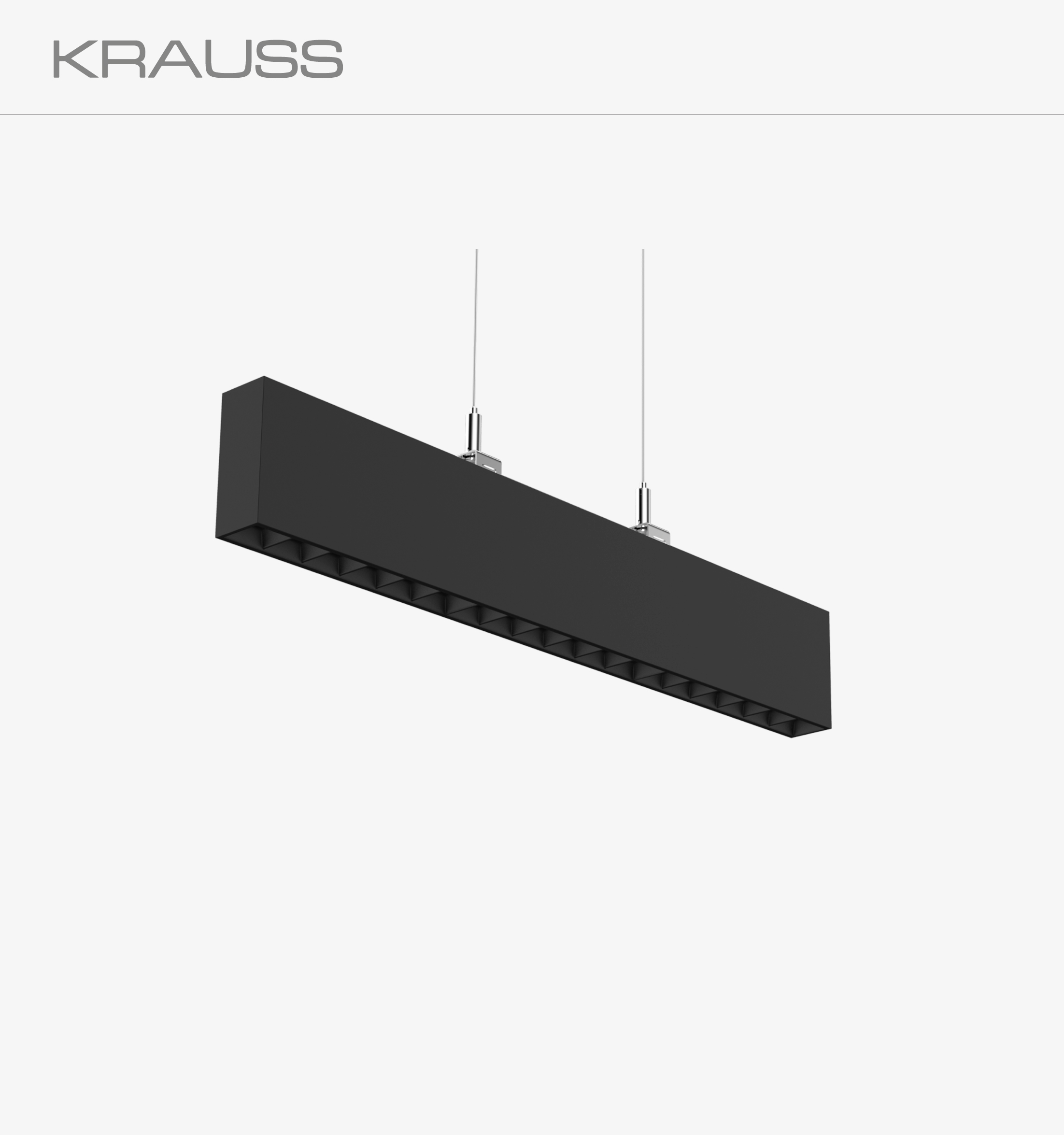 Hamburg Lampara Colgante Lineal Rectangular Negra, 1273*33*80mm, 4000k, 20w, Ra>90 Krauss