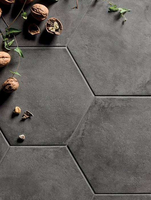 Mosaico Paprica Esagono Nero