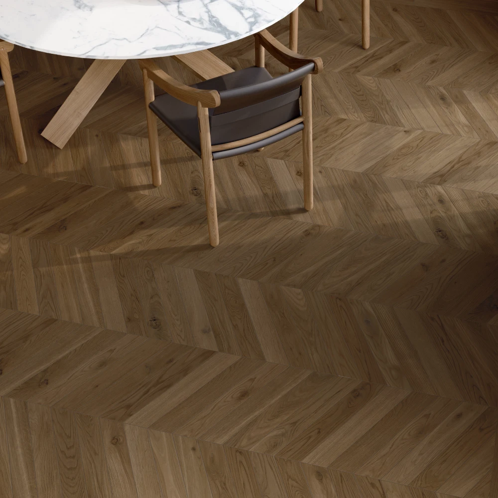 Porcelanato Elisir Royal Castagno Chevron